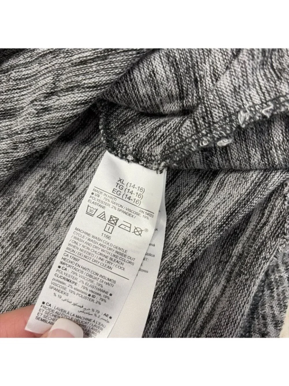 Old Navy Girls Static Gray Long Sleeve Lounge Tee XL 14/16
